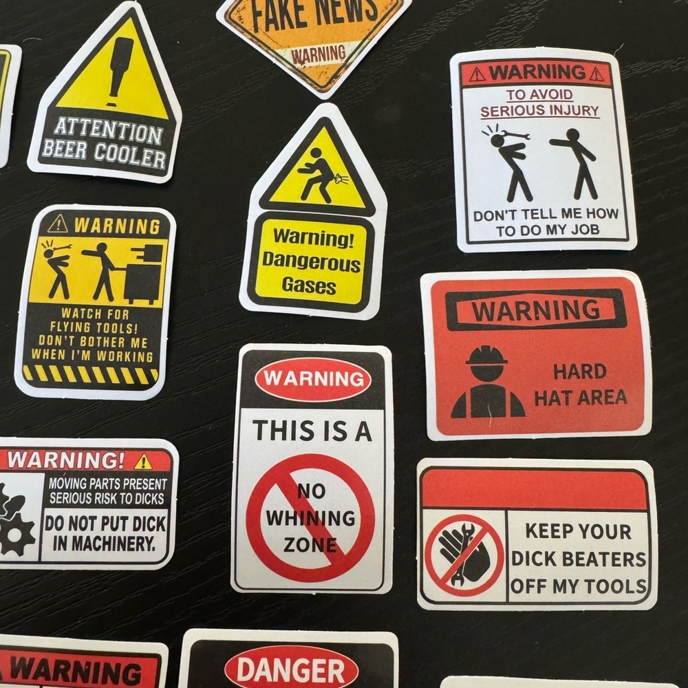 Humorous Warning Sticker Set - Picture 3 of 4